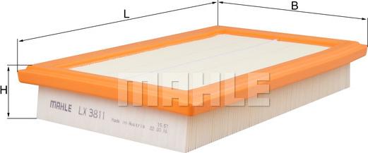 MAHLE LX 3811 - Воздушный фильтр двигателя abcparts.ee