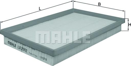 MAHLE LX 2992 - Воздушный фильтр двигателя abcparts.ee