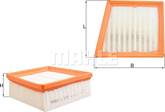 MAHLE LX 2633 - Воздушный фильтр двигателя abcparts.ee
