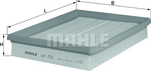 MAHLE LX 722 - Воздушный фильтр двигателя abcparts.ee