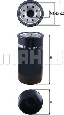 MAHLE OC 584 - Масляный фильтр abcparts.ee