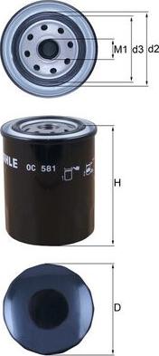 MAHLE OC 581 - Масляный фильтр abcparts.ee