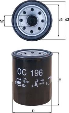 MAHLE OC 196 - Масляный фильтр abcparts.ee