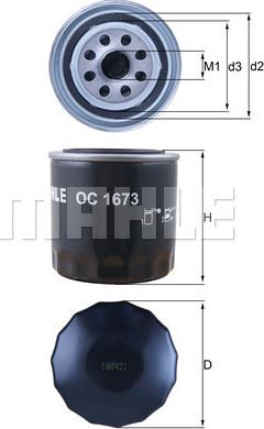 MAHLE OC 1673 - Масляный фильтр abcparts.ee