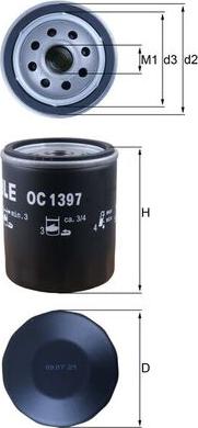 MAHLE OC 1397 - Масляный фильтр abcparts.ee