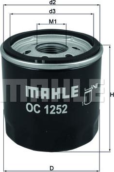 MAHLE OC 1252 - Масляный фильтр abcparts.ee