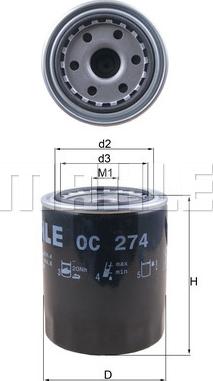 MAHLE OC 274 - Масляный фильтр abcparts.ee