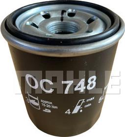MAHLE OC 748 - Масляный фильтр abcparts.ee