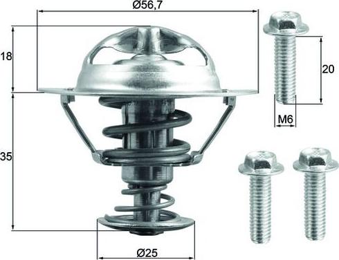 MAHLE TX 202 90D - Термостат охлаждающей жидкости / корпус abcparts.ee