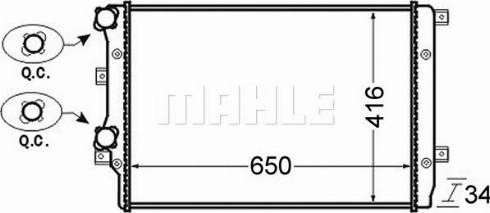 MAHLE CR 761 000P - Радиатор, охлаждение двигателя abcparts.ee