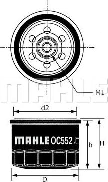 MAHLE OC 552 - Масляный фильтр abcparts.ee