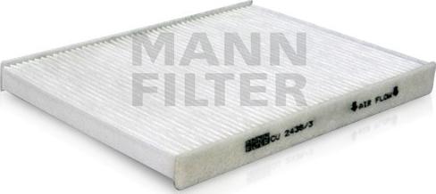 Mann-Filter CU 2436/3 - Фильтр воздуха в салоне abcparts.ee