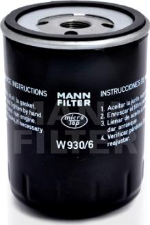 Mann-Filter W 930/6 - Масляный фильтр abcparts.ee