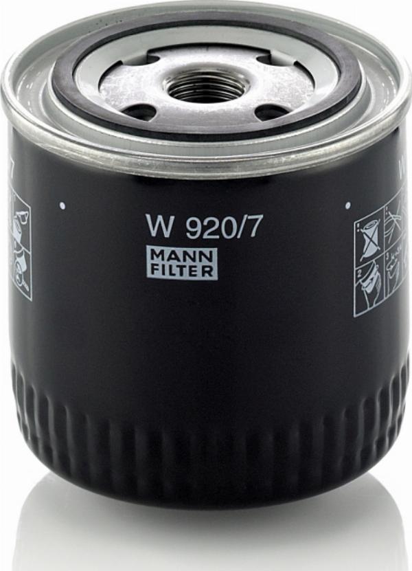 Mann-Filter W 920/7 - Масляный фильтр abcparts.ee