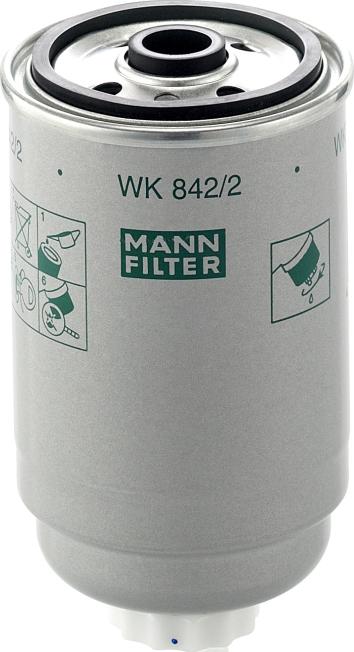 Mann-Filter WK 842/2 - Топливный фильтр abcparts.ee