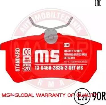 MASTER-SPORT 13046028352-SET-MS - Тормозные колодки, дисковые, комплект abcparts.ee