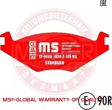 MASTER-SPORT 13046070302-SET-MS - Тормозные колодки, дисковые, комплект abcparts.ee