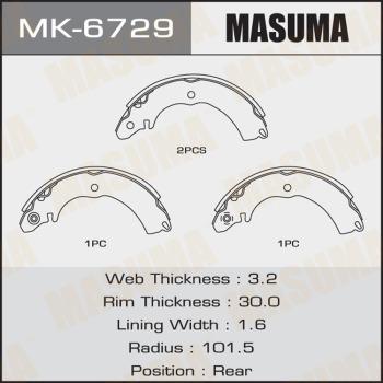 MASUMA MK-6729 - Комплект тормозных колодок, барабанные abcparts.ee