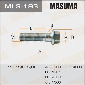MASUMA MLS-193 - Болт регулировки развала колёс abcparts.ee