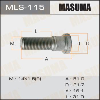 MASUMA MLS-115 - Шпилька ступицы колеса abcparts.ee