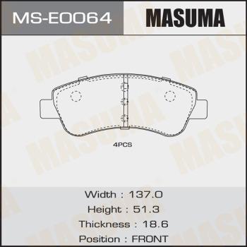 MASUMA MS-E0064 - Комплект тормозных колодок, барабанные abcparts.ee