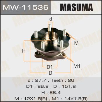 MASUMA MW-11536 - Ступица колеса, поворотный кулак abcparts.ee
