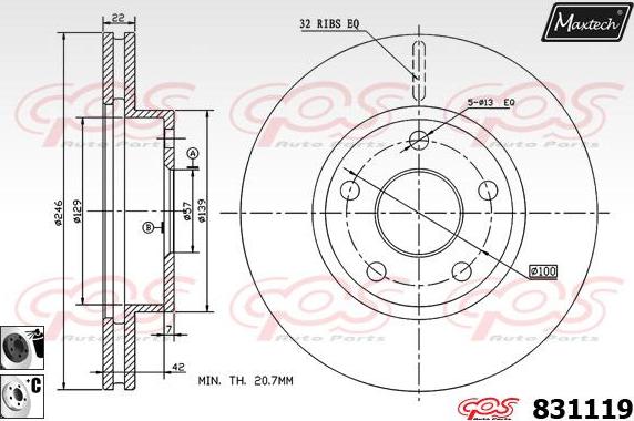 Maxtech 855099 - Тормозной диск abcparts.ee