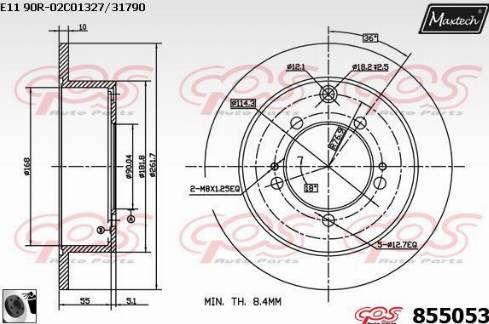 Maxtech 855053.0060 - Тормозной диск abcparts.ee