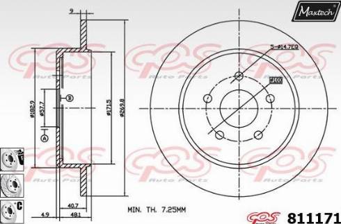 Maxtech 811171.6880 - Тормозной диск abcparts.ee