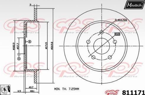 Maxtech 811171.0080 - Тормозной диск abcparts.ee