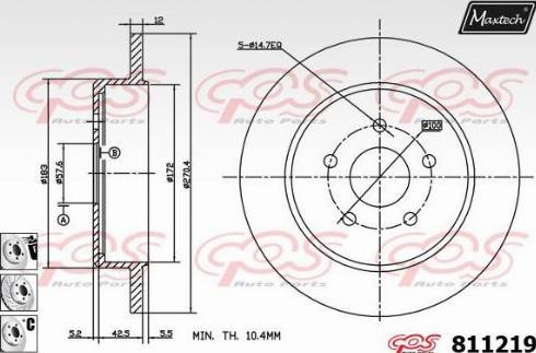 Maxtech 811219.6980 - Тормозной диск abcparts.ee