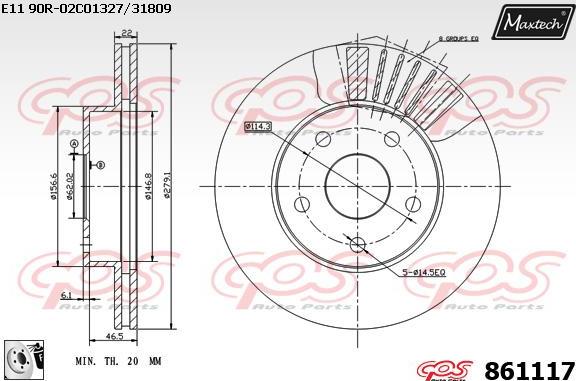 Maxtech 811219 - Тормозной диск abcparts.ee