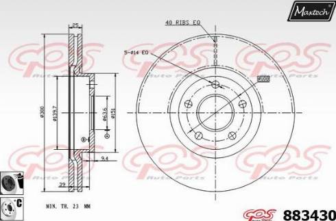 Maxtech 883430.6060 - Тормозной диск abcparts.ee