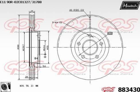 Maxtech 883430.0060 - Тормозной диск abcparts.ee