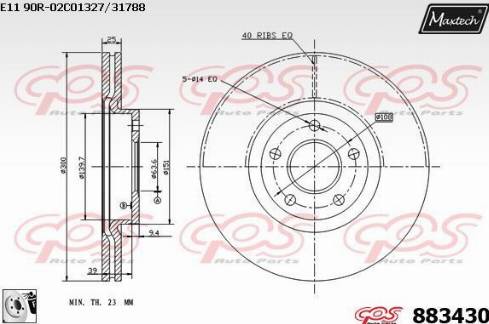 Maxtech 883430.0080 - Тормозной диск abcparts.ee