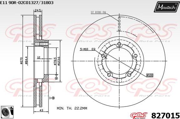 Maxtech 883430 - Тормозной диск abcparts.ee