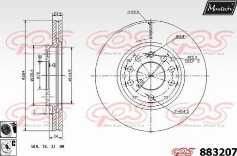 Maxtech 883207.6060 - Тормозной диск abcparts.ee
