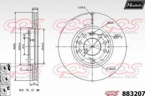 Maxtech 883207.6880 - Тормозной диск abcparts.ee