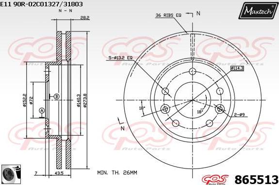 Maxtech 883207 - Тормозной диск abcparts.ee