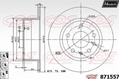 Maxtech 871557.6880 - Тормозной диск abcparts.ee