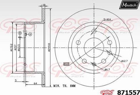 Maxtech 871557.0000 - Тормозной диск abcparts.ee