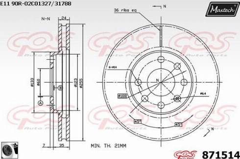 Maxtech 871514.0060 - Тормозной диск abcparts.ee