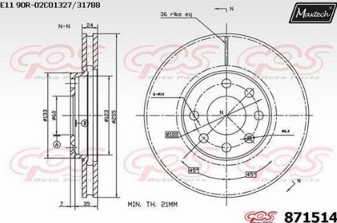 Maxtech 871514.0000 - Тормозной диск abcparts.ee