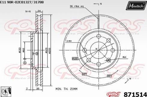 Maxtech 871514.0080 - Тормозной диск abcparts.ee