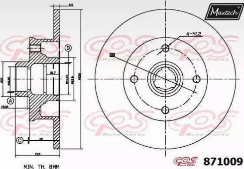 Maxtech 871009.0000 - Тормозной диск abcparts.ee