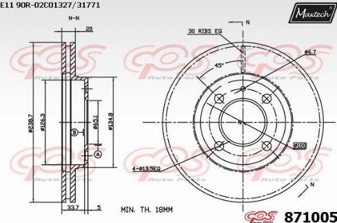 Maxtech 871005.0000 - Тормозной диск abcparts.ee