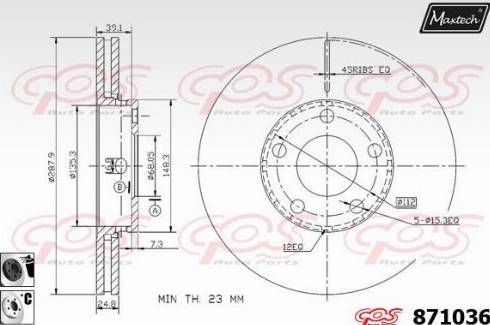 Maxtech 871036.6060 - Тормозной диск abcparts.ee