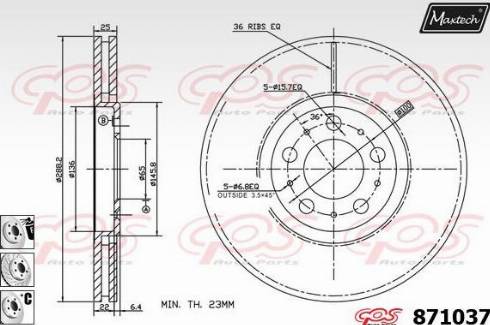 Maxtech 871037.6880 - Тормозной диск abcparts.ee
