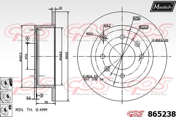 Maxtech 70200509 - Ремкомплект, тормозной суппорт abcparts.ee