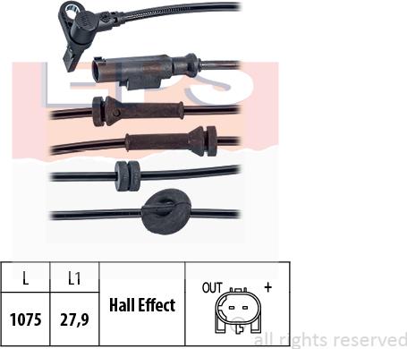 MDR EPS-1960 164 - ABS датчик, частота вращения колеса abcparts.ee